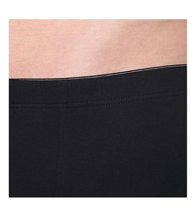 Shop Hanro Superior Regular-fit Stretch-cotton Trunks In Black