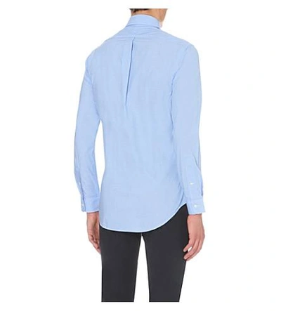 Shop Ralph Lauren Slim-fit Single-cuff Shirt In Blue Wh Chec