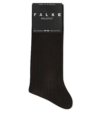 Shop Falke Milano Ribbed Socks In Brown