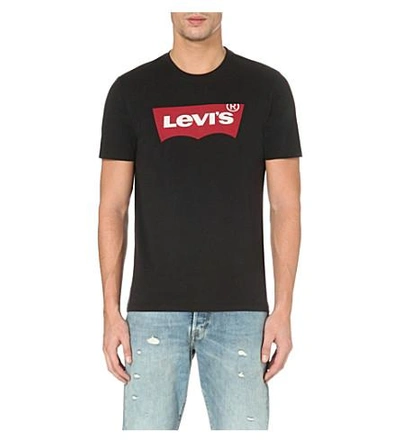 Levi's Logo-print Cotton-jersey T-shirt In Black | ModeSens