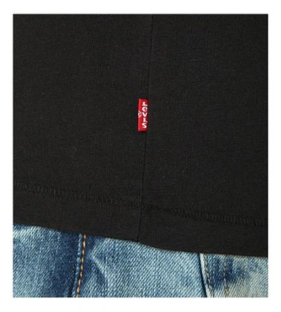 Shop Levi's Logo-print Cotton-jersey T-shirt In Black