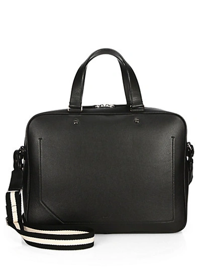 Bally Burke Smooth Leather Laptop Bag In Black