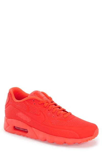 Nike Air Max 90 Ultra Moire Faux-leather Trainers In Bright Crimson/ Crimson/ White