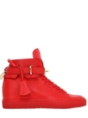 Buscemi Alta Leather Wedge High Top Sneakers, Red