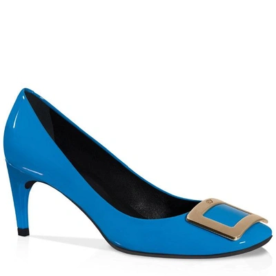 Shop Roger Vivier Belle De Nuit Pumps In Patent Leather In Blue