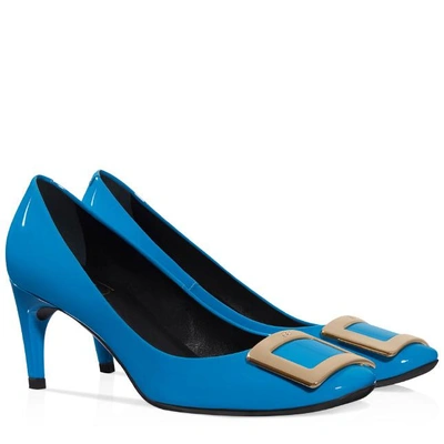 Shop Roger Vivier Belle De Nuit Pumps In Patent Leather In Blue