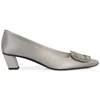 Roger Vivier Belle Vivier Pumps In Silk Satin In Grey