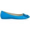 Roger Vivier 10mm Gommette Patent Leather Ballerinas, Turquoise