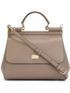 Dolce & Gabbana Taupe Medium Miss Sicily Bag In Grey