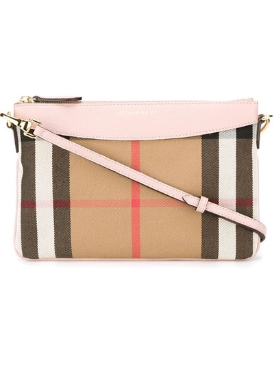 Leather crossbody bag Burberry Pink in Leather - 29631686