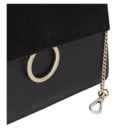 Shop Gucci Faye Leather And Suede Shoulder Bag In Black