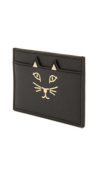 Shop Charlotte Olympia Feline Card Holder In Black
