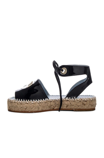 Shop Chiara Ferragni Ankle Strap Espadrille In Black