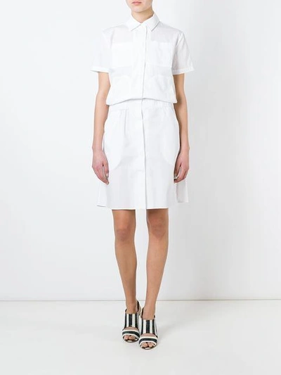 Shop Carven Short-sleeve Shirt Dress In White