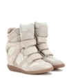 ISABEL MARANT Étoile Bekett leather and suede sneakers