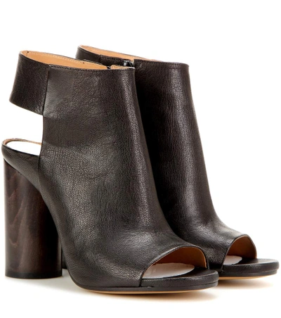 Shop Maison Margiela Cut-out Leather Ankle Boots
