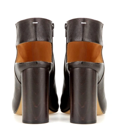 Shop Maison Margiela Cut-out Leather Ankle Boots