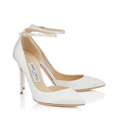 LUCY 100 Ivory Satin Pointy Toe Pumps