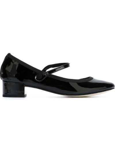 Repetto 30mm Rose Patent Leather Mary Jane Pumps In Black