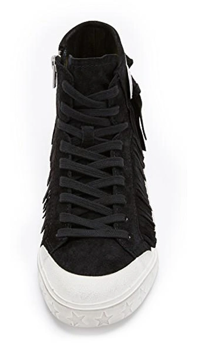 Shop Ash Marlow Mid With Fringe In Black