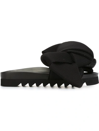 Joshua Sanders Oversized Bow Pool Slides In Black