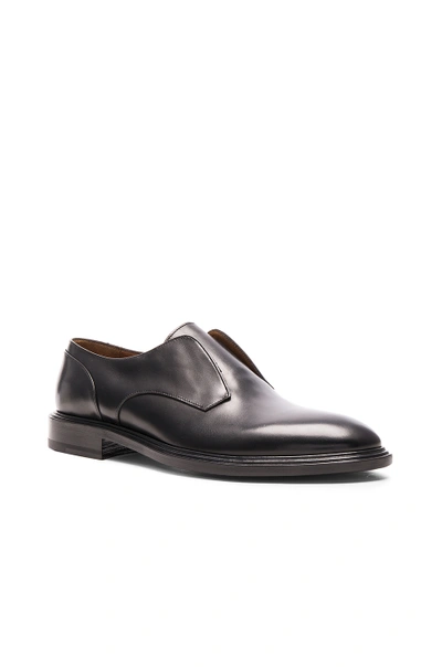 Shop Givenchy Leather Richard Laceless Derbies In Black