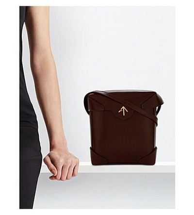 Shop Manu Atelier Mini Pristine Leather Cross-body Bag In Reddish Brown