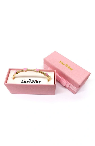 Lily Nily Kids' Heart Station Bangle In Pink