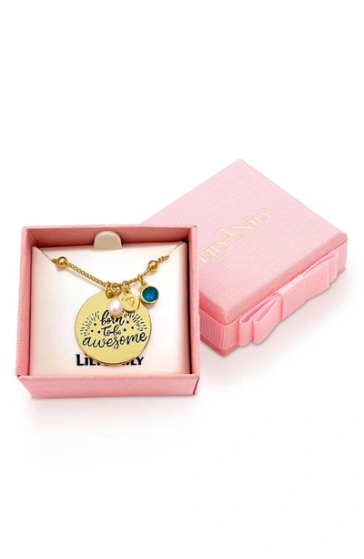 Shop Lily Nily Kids' Born To Be Awesome Pendant Necklace In Gold