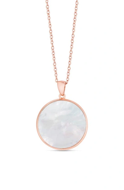 Shop Lily Nily Kids' Mother-of-pearl Pendant Necklace In Rose Gold