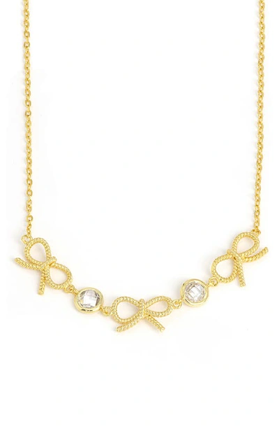 Shop Lily Nily Kids' Bow Twist Frontal Necklace In Gold