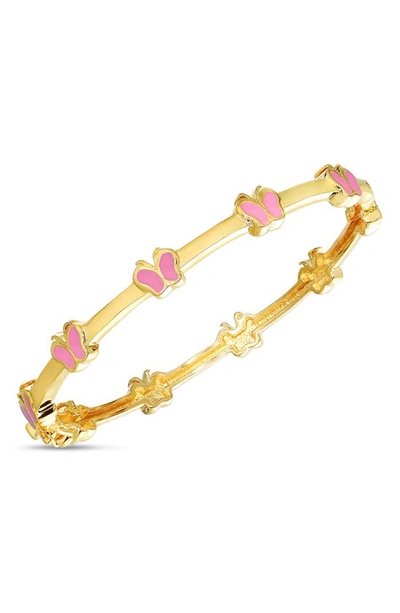 Shop Lily Nily Kids' Butterfly Station Bangle In Pink