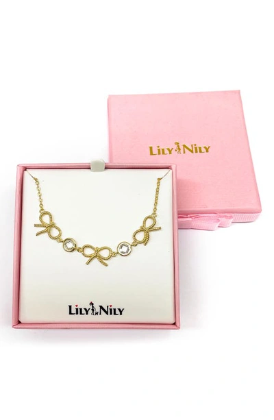 Lily Nily Kids' Bow Twist Frontal Necklace In Gold
