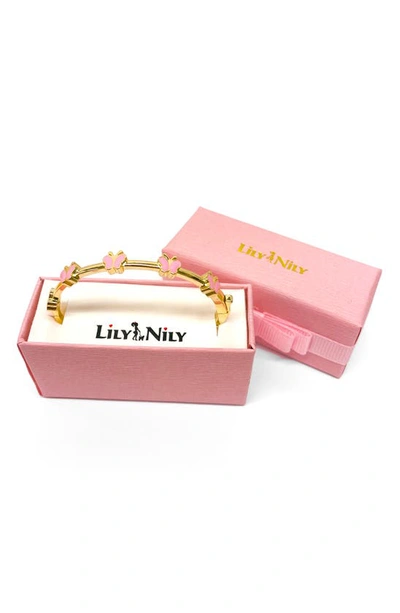 Lily Nily Kids' Butterfly Station Bangle In Pink
