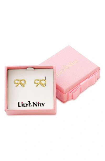 Lily Nily Kids' Bow Twist Stud Earrings In Gold