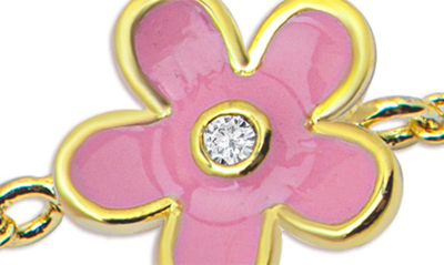 Shop Lily Nily Kids' Floral Station Bracelet In Pink/ White