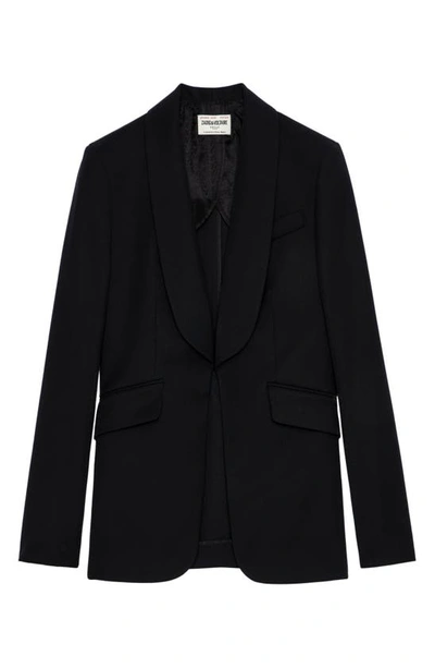 Zadig & Voltaire Shawl Collar Jacket In Noir