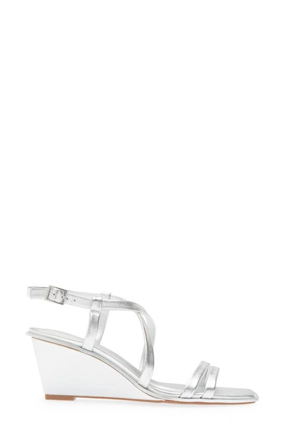 Shop Caslon Paola Wedge Sandal In Silver Metallic