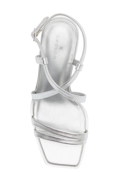 Shop Caslon Paola Wedge Sandal In Silver Metallic
