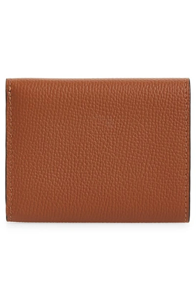 Shop Loewe Leather Trifold Wallet In Tan