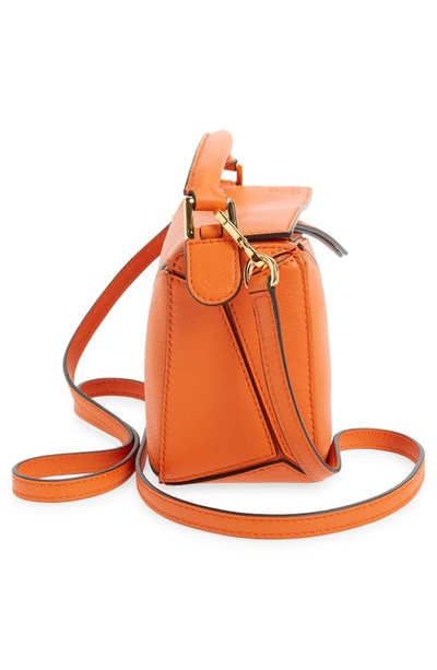 Shop Loewe Mini Puzzle Calfskin Leather Bag In Orange 9100