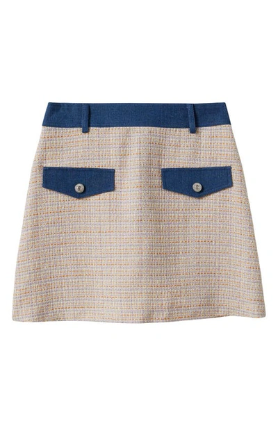 Shop Mango Check Tweed Skirt In Light/ Pastel Purple