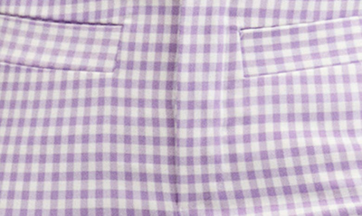 Shop Mango Check Print Flare Crop Pants In Light/ Pastel Purple