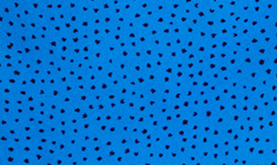 Shop Mango Dot Print Ruched Dress In Blue