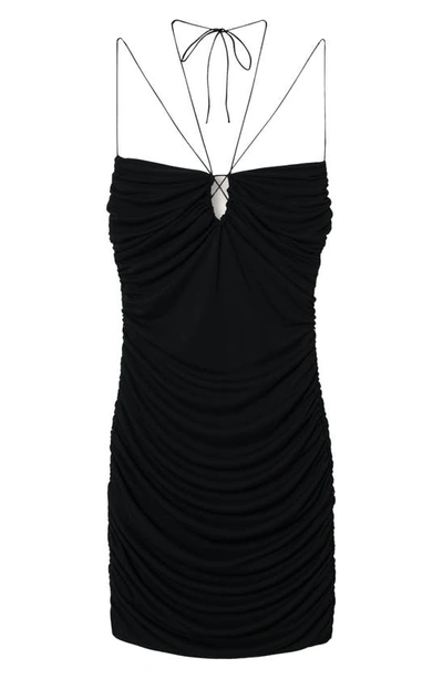 Shop Mango Ruched Body-con Dress In Black