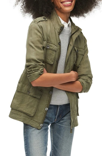 Michael Stars Frankie Linen Utility Jacket In Green ModeSens