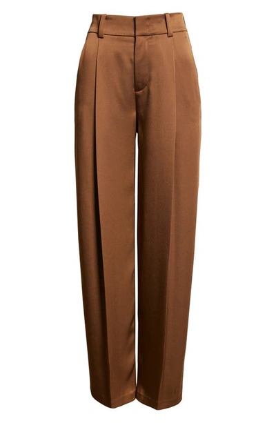 Shop Vince Tailored Wide Leg Trousers In Tobacco