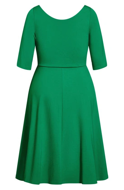 Shop City Chic Cute Girl Fit & Flare Dress In Greenstone