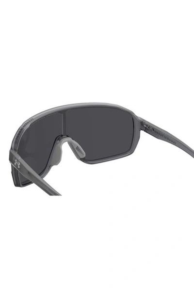 Shop Under Armour Game Day 99mm Shield Sport Sunglasses In Crystal Grey / Silver Oleophob