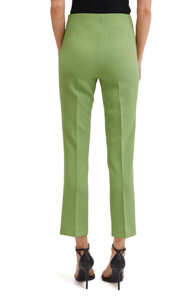Shop Mango Crop Flare Pants In Pastel Green